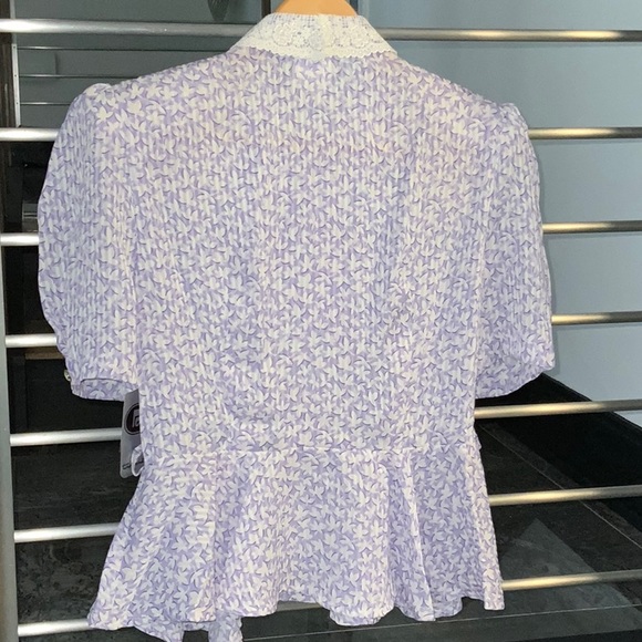 Town and Country petites vintage lilac flower blouse - Picture 2 of 8